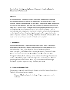 How to Write Civil Engineering Research Papers