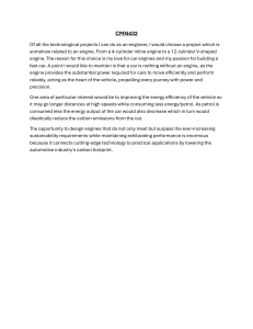 Engine Design & Energy Efficiency Project Proposal