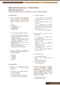 Preguntas PIR Psicopatolog&iacute;a Memoria y Afectividad