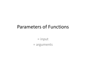 Parameters of Functions: Input, Arguments, and Return Values