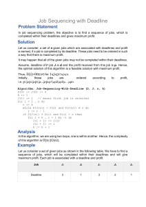 Job Sequencing with Deadline Algorithm
