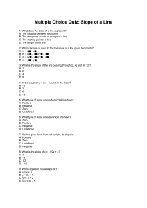 Multiple Choice Quiz: Slope of a Line