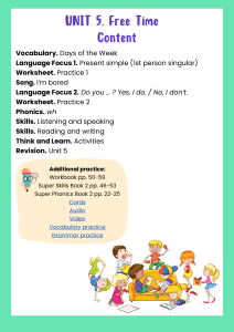 Unit 5 Free Time English Coursebook
