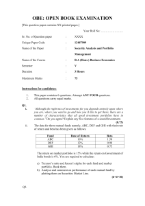 Security Analysis & Portfolio Management Exam Paper