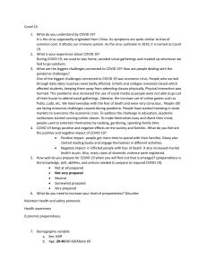 COVID-19 Survey Questions and Responses