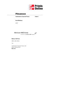 Fundamentals of Corporate Finance Volume 1 Textbook