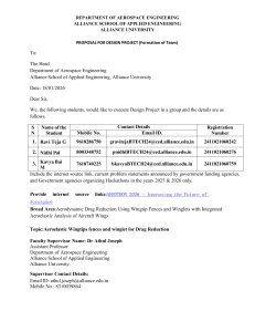 Design Project Proposal: Aeroelastic Wingtips for Drag Reduction
