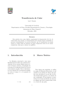Reporte de Pr&aacute;ctica de Laboratorio: Transferencia de Calor