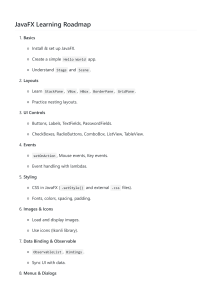 JavaFX Learning Roadmap: Basics to Advanced Projects