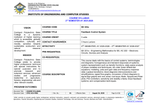 Feedback Control System Syllabus - CPSC EE 323a