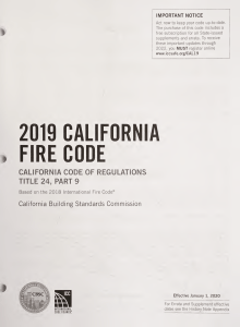 2019 California Fire Code - Title 24 Part 9