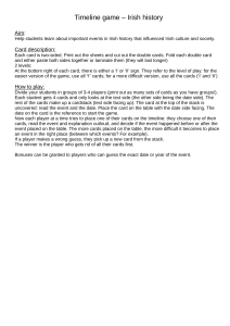 Irish History Timeline Game for Students