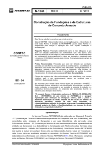 Norma Petrobras N-1644: Constru&ccedil;&atilde;o de Funda&ccedil;&otilde;es e Estruturas de Concreto Armado