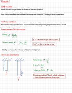 Chapter 1: Solids vs Fluids - Fluid Mechanics Basics