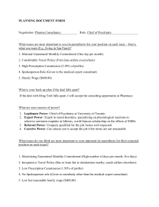 Pharma Consultancy Negotiation Planning Form - Chief of Psychiatry