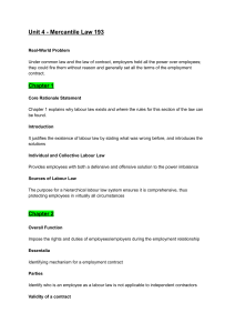 Unit 4: Mercantile Law 193 - Labour Law
