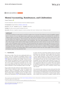 Mental Accounting, Remittances, and Celebrations in Kyrgyzstan