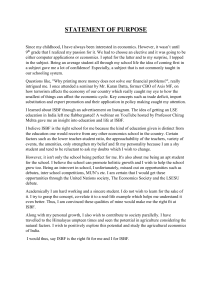 Statement of Purpose for ISBF Economics Program