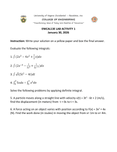 ENICAL13E Lab Activity 1: Integral Calculus Problems