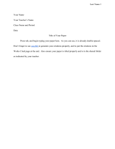 Academic Paper Template for Students