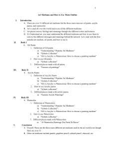 Art Mediums and How to Use Them Outline