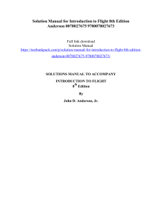 Solution Manual for Introduction to Flight 8th Edition by Anderson
