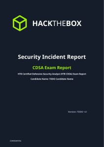 HTB CDSA Security Incident Report Exam