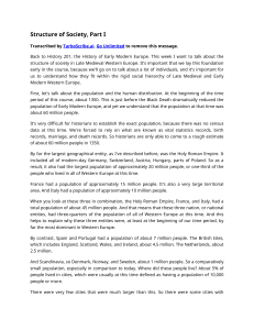 Structure of Society in Late Medieval Europe