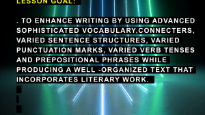 Advanced Writing Techniques Lesson Plan