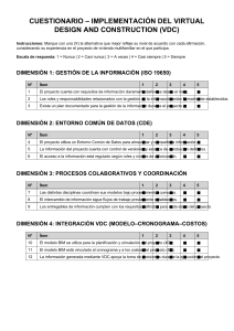 Cuestionario Implementaci&oacute;n VDC - Gesti&oacute;n de Informaci&oacute;n y BIM