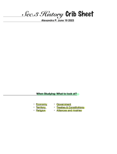 Sec.3 History Crib Sheet: Canadian History Study Guide