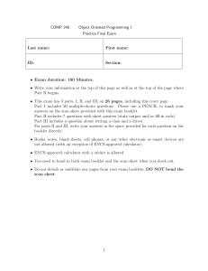 COMP 248 OOP I Practice Final Exam