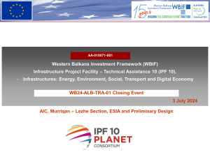 WB24-ALB-TRA-01 Closing Event: Murriqan-Lezhe Section ESIA & Preliminary Design