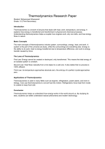 Thermodynamics Research Paper (12th Grade)
