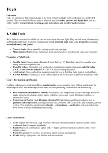 Fuels: Definition, Types, and Properties