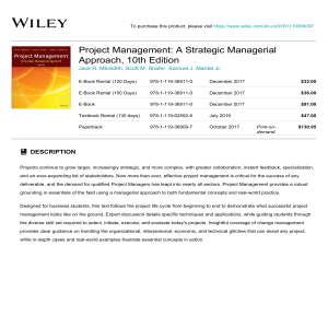 Project Management: A Strategic Managerial Approach, 10th Ed.