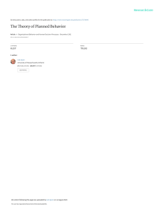 The Theory of Planned Behavior - Ajzen 1991 Research Paper