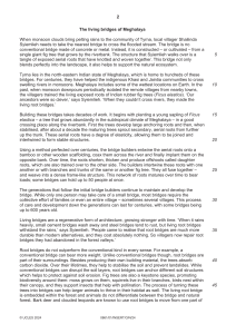 Living Root Bridges of Meghalaya: Reading Comprehension