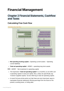 Financial Management: Financial Statements, Cashflow, and Taxes