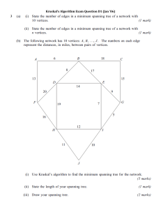 Kruskal's Algorithm Exam Question D1 Jan 06