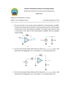 Linear Integrated Circuits Assignment 1