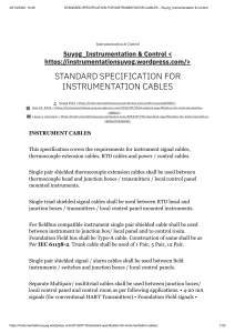 Standard Specification for Instrumentation Cables