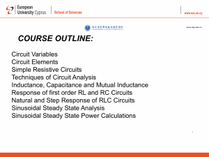 Circuit Theory Course Outline: Variables, Elements, Analysis