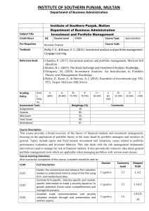 Investment and Portfolio Management Syllabus