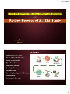 Review Process of an EIA Study - ENVS-546