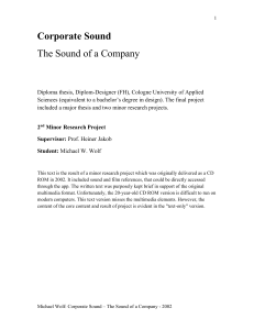 Corporate Sound: The Sound of a Company - Diploma Thesis