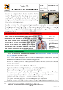 Silica Dust Exposure Dangers Toolbox Talk