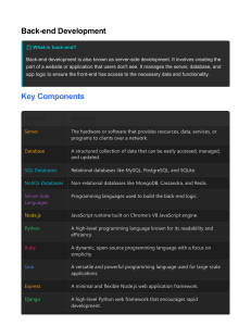 Back-end Development: Key Concepts & Components