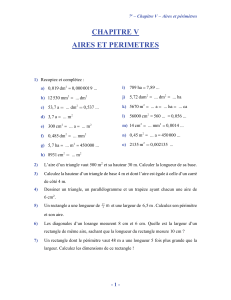 Math Exercises Areas Perimeters 7th Grade