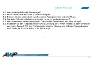 Phasenregel und Thermische Analyse: Aufgaben zur Werkstoffpr&uuml;fung